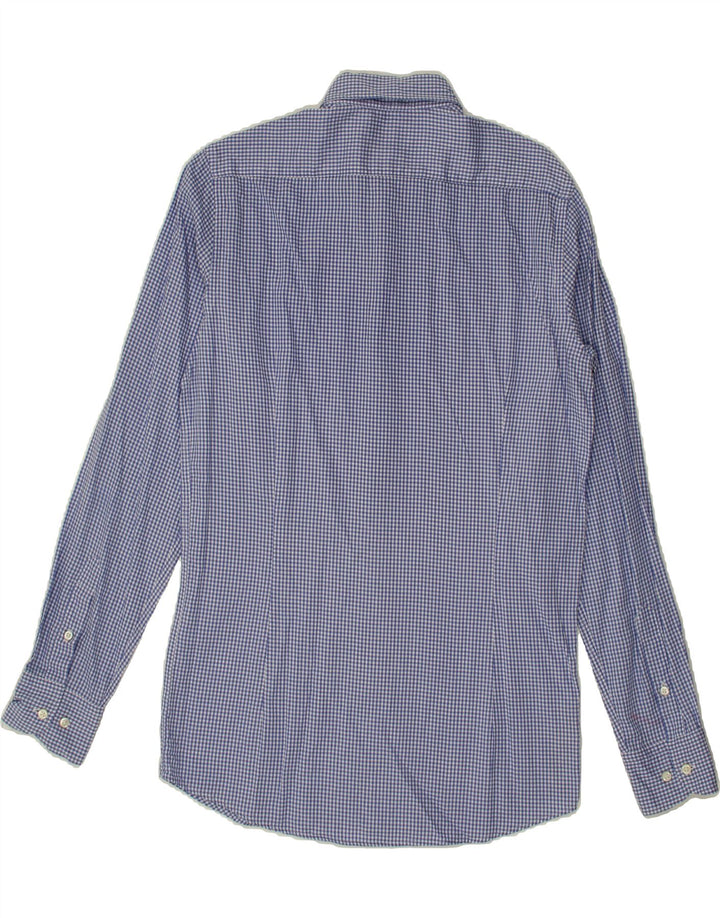 MASSIMO DUTTI Mens Shirt Small Navy Blue Gingham Cotton Vintage Massimo Dutti and Second-Hand Massimo Dutti from Messina Hembry 