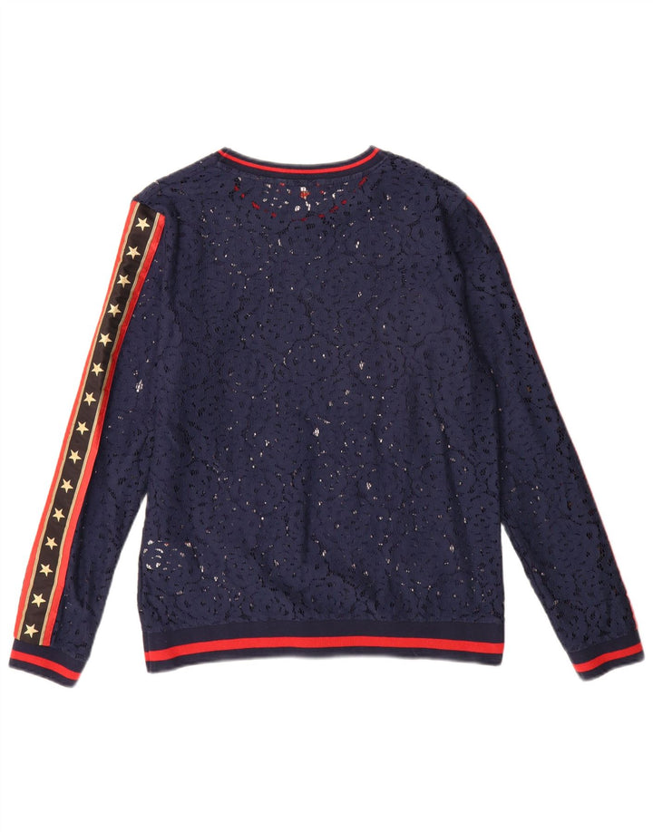 Superdry Dame Oversized grafisk top Langærmet UK 10 Small Navy Blue