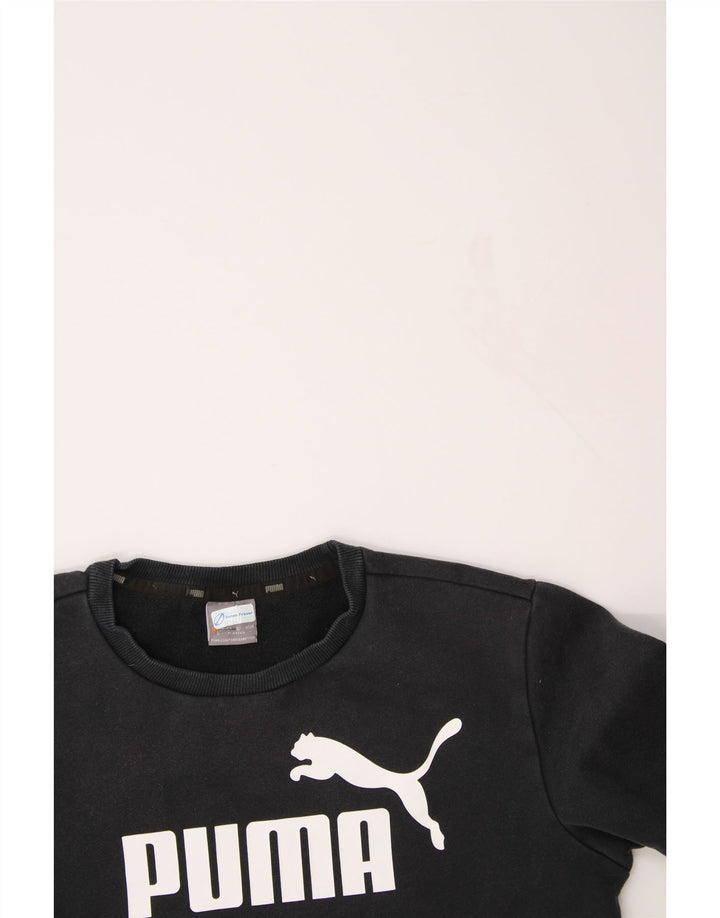 PUMA Womens Graphic Sweatshirt Jumper UK 10 Small Black Cotton Vintage Puma and Second-Hand Puma from Messina Hembry 