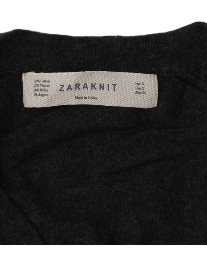 Zara Herre V-hals sweater lille grå bomuld