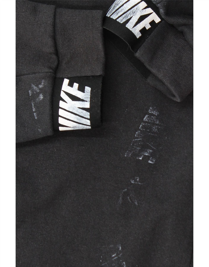 Nike Herre grafisk hættetrøje med lynlås, stor sort bomuld