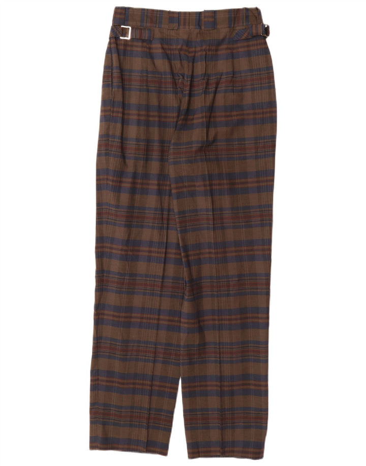 VINTAGE Højtaljede Chinobukser til kvinder IT 44 Medium W26 L29 Brun ternet