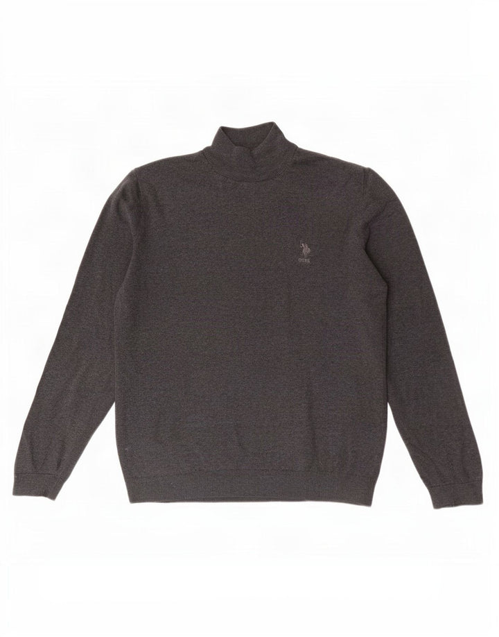 U.S. Polo Assn. Herre Turtle Neck Jumper Sweater Large Grå