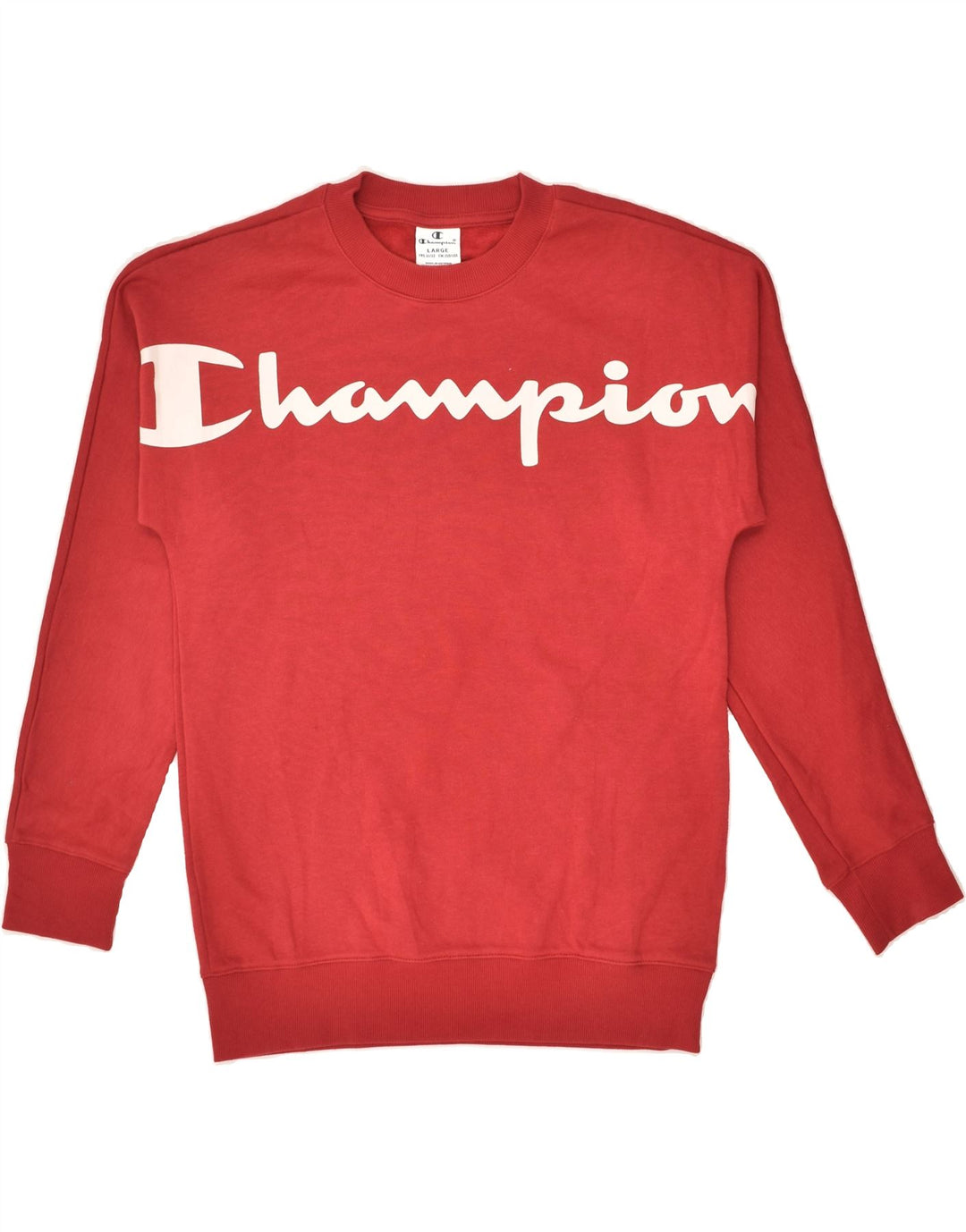 CHAMPION Boys Graphic Sweatshirt Jumper 11-12 Years Large  Red Cotton | Vintage Champion | Thrift | Second-Hand Champion | Used Clothing | Messina Hembry 