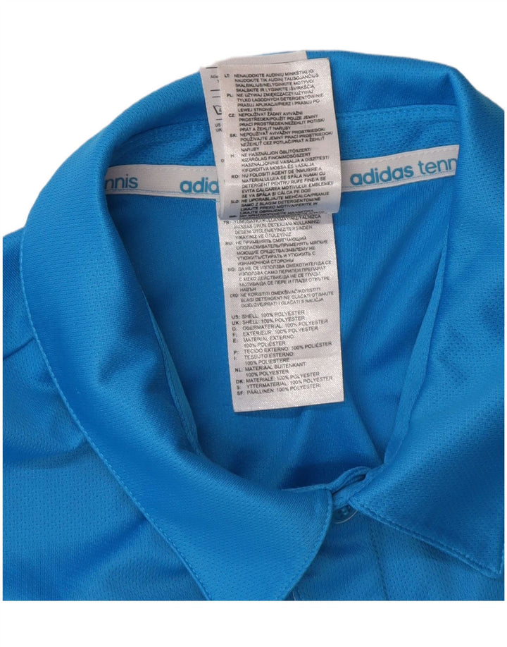 Adidas Herre Climalite Polo Shirt Large Blue Colourblock Polyester
