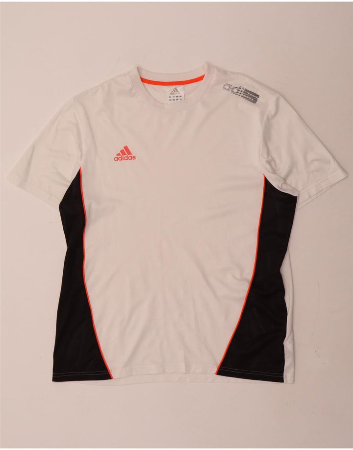Adidas Herre grafisk T-shirt Top Stor hvid Colourblock Polyester