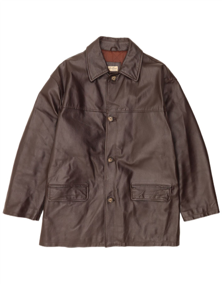Vintage herre læderjakke IT 52 XL Brun