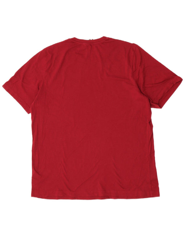 Adidas Herre T-Shirt Top XL Burgundy Cotton Sports