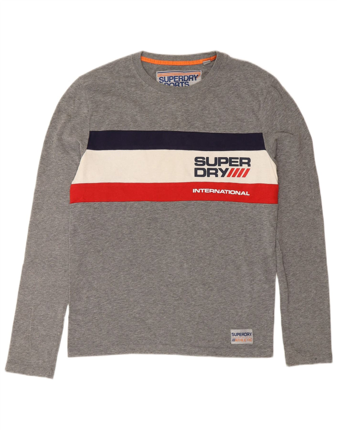Superdry Herre grafisk top Langærmet lille grå Colourblock Bomuld