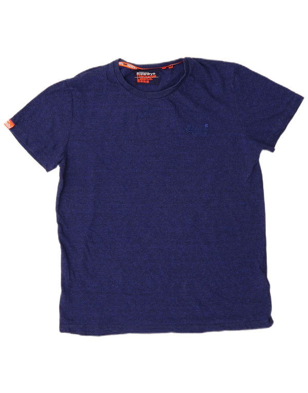 Superdry Herre T-shirt Top Medium Navyblå Flecked Bomuld