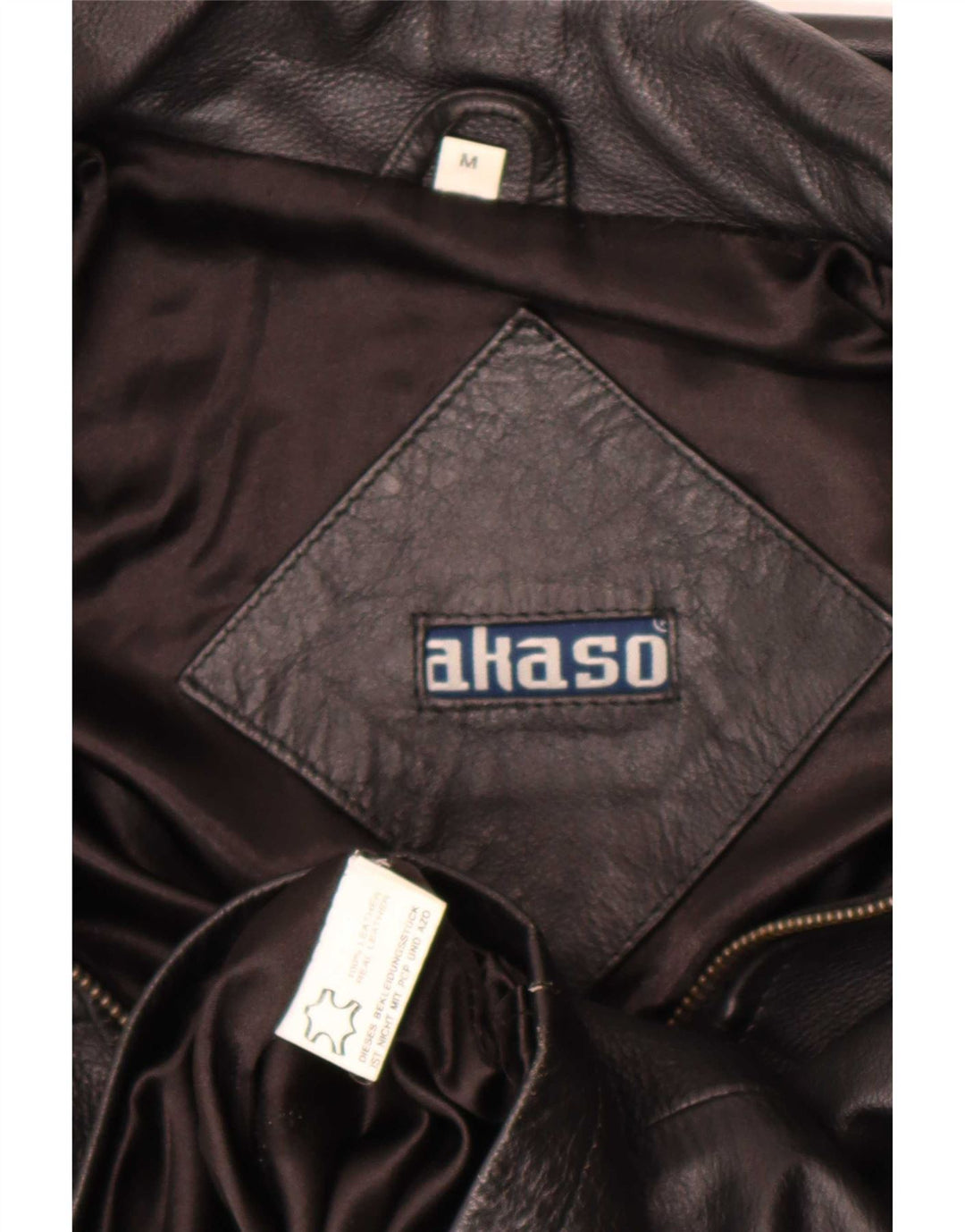 Akaso Herre Læderjakke UK 38 Medium Sort
