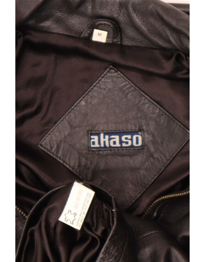 Akaso Herre Læderjakke UK 38 Medium Sort