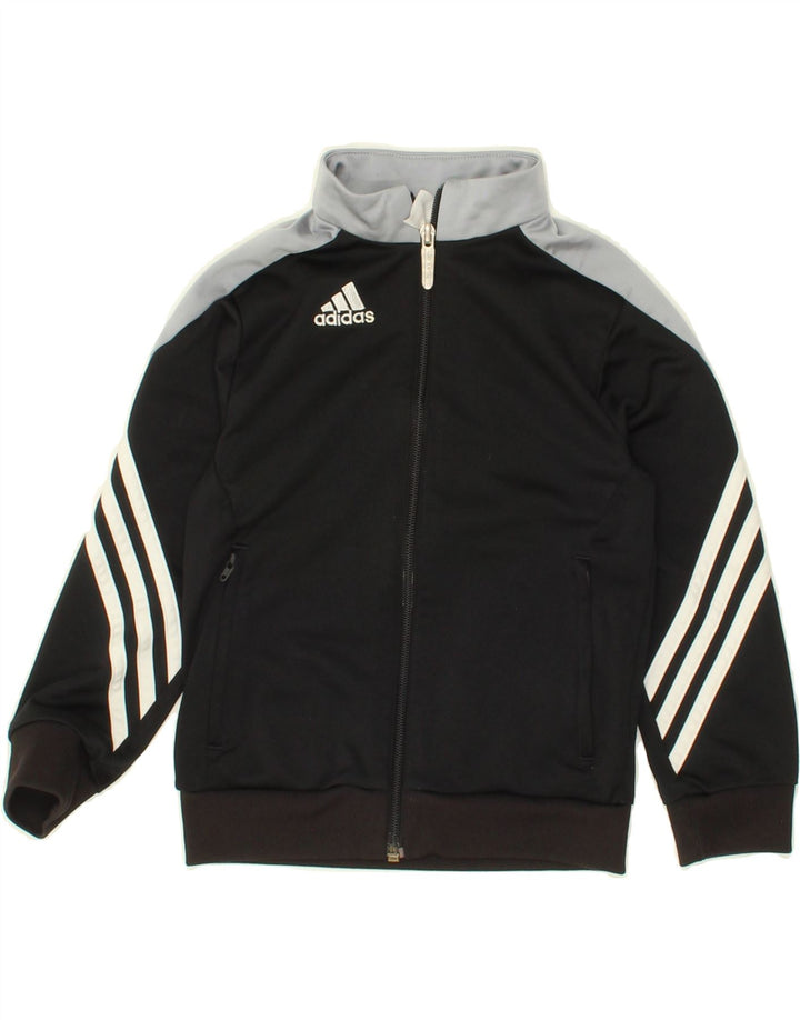 ADIDAS Boys Tracksuit Top Jacket 5-6 Years XS  Black Colourblock Vintage Adidas and Second-Hand Adidas from Messina Hembry 