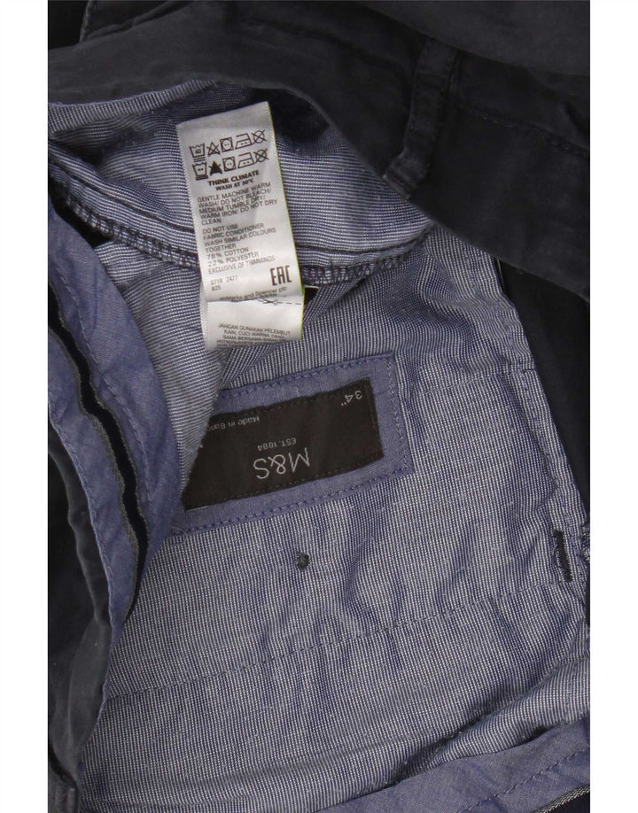 Marks & Spencer Herre Chino Shorts W34 Large Navy Blue Bomuld