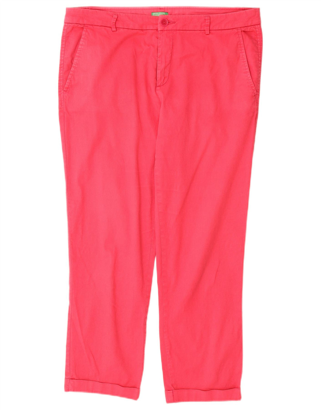 BENETTON Womens Straight Chino Trousers W34 L26 Pink
