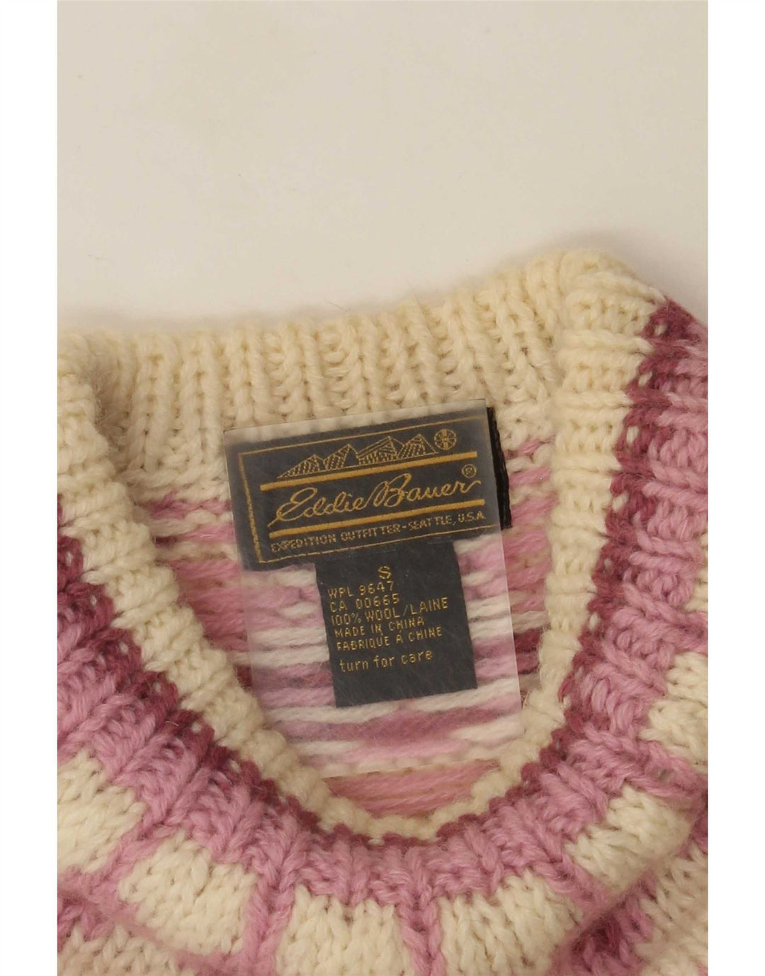 Eddie Bauer Dame Turtle Neck Jumper Sweater UK 10 Small Off White