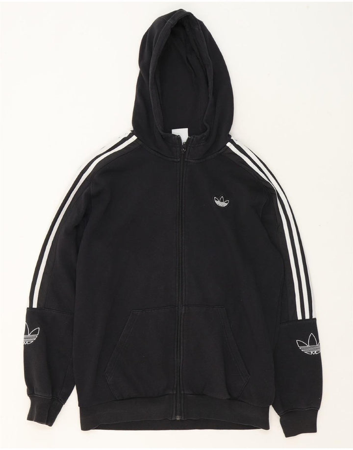 ADIDAS Hættetrøje med lynlås til mænd mellem sort bomuld