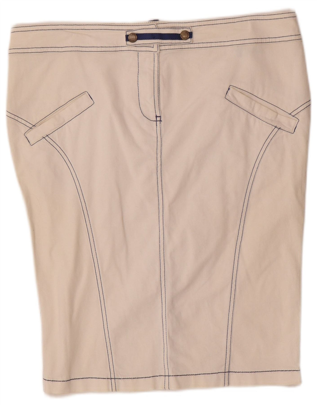 Armani Womens Pencil Skirt UK 16 Large W32 Off White