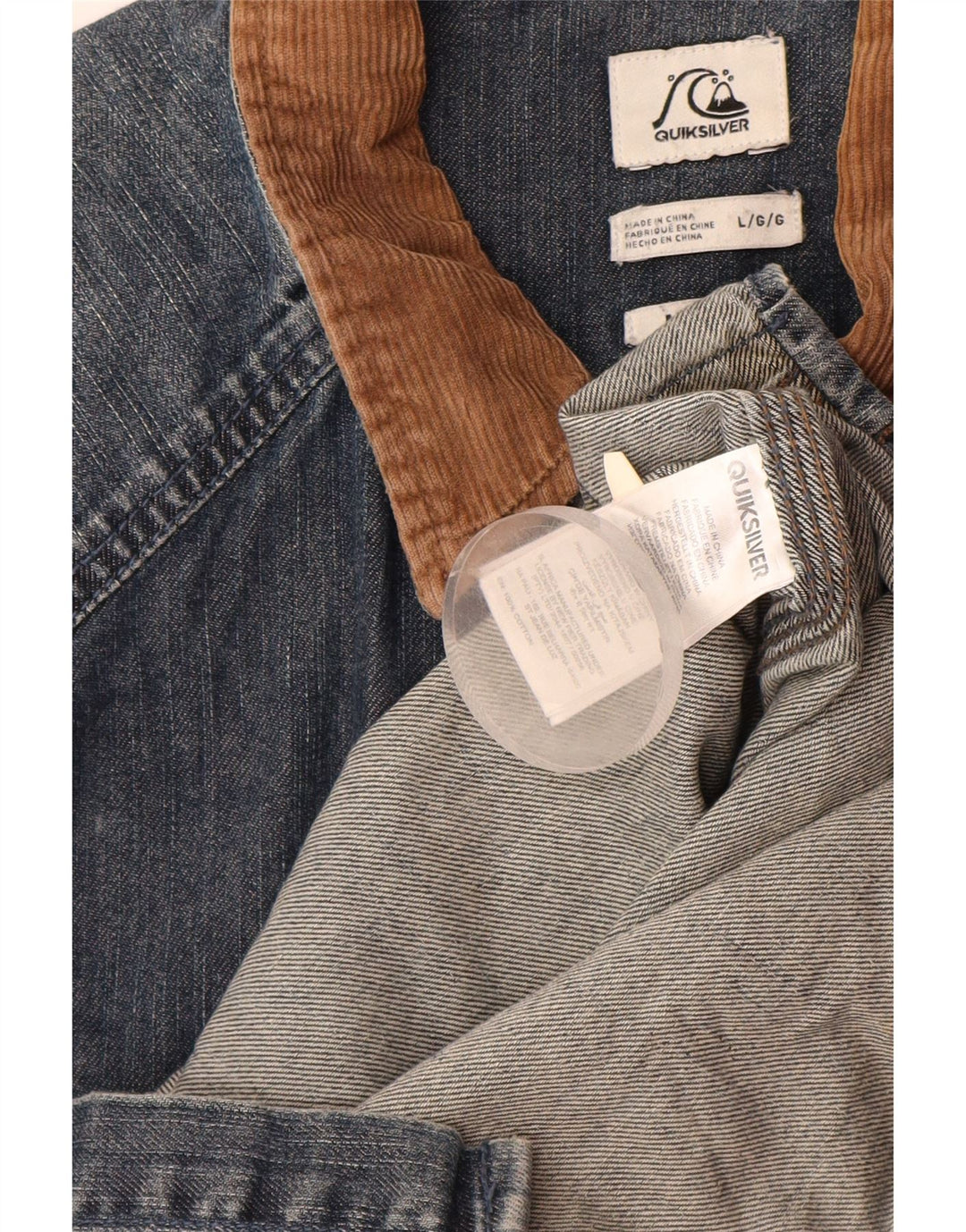 QUIKSILVER Denimskjorte til mænd Stor blå bomuld