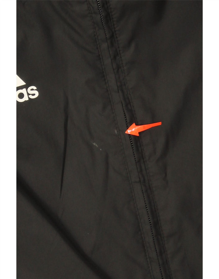 ADIDAS Mens Hooded Rain Jacket UK 36 Small Black Polyamide