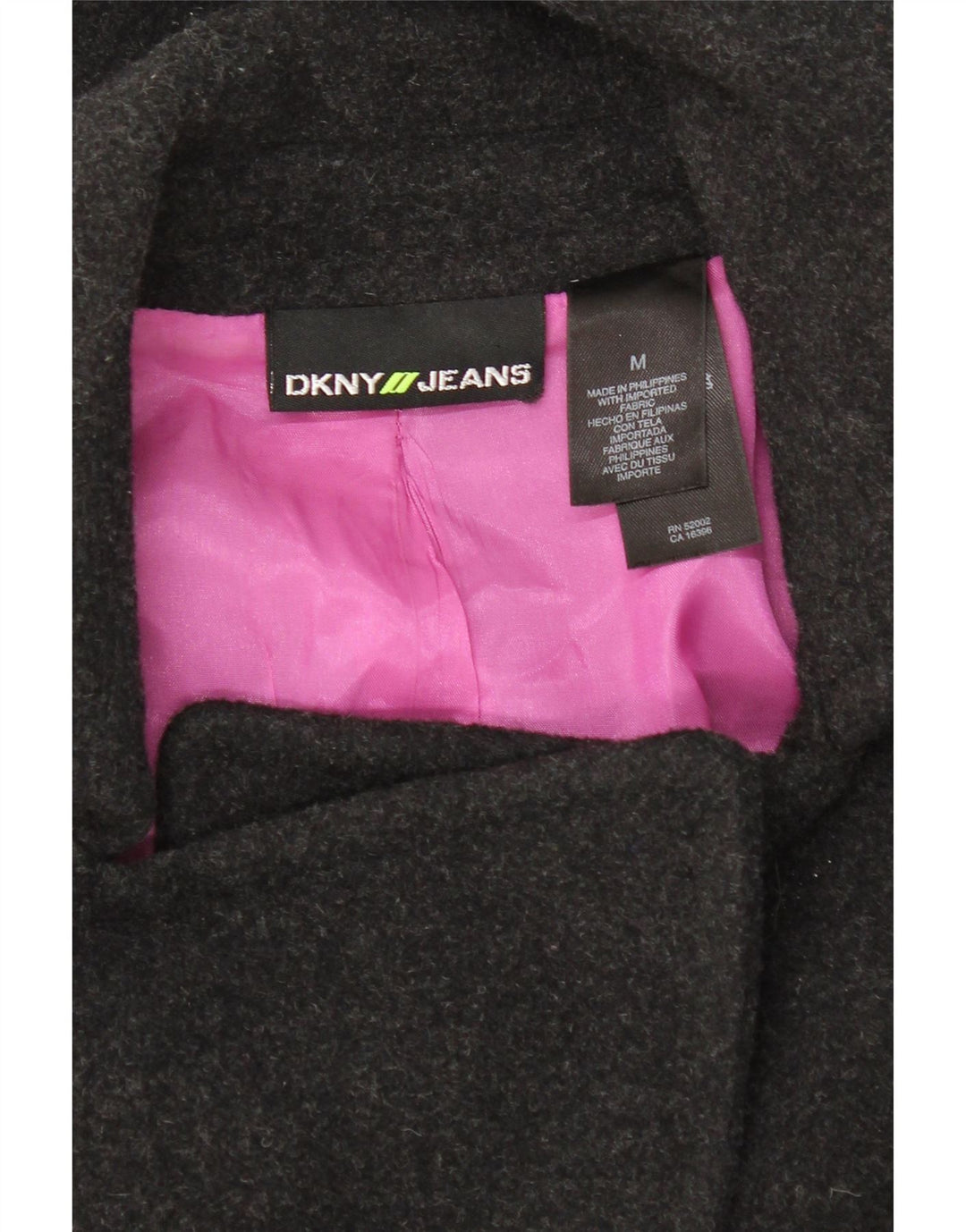 DKNY Womens Overcoat UK 14 Medium Black Wool Vintage Dkny and Second-Hand Dkny from Messina Hembry 