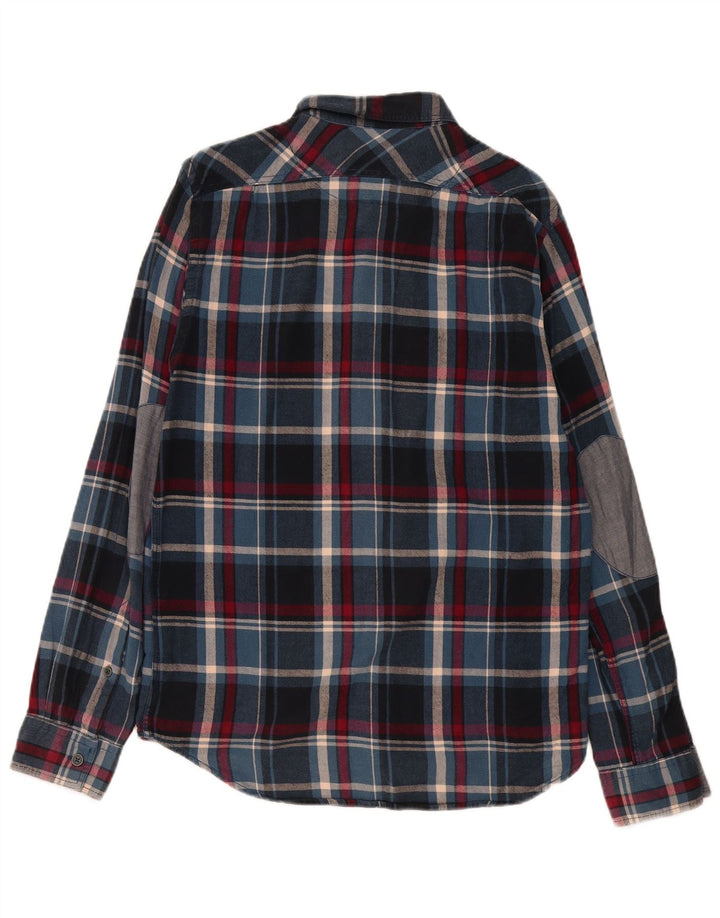 Marlboro Classics Herre Slim Fit Flanelskjorte Medium Navy Blue Check
