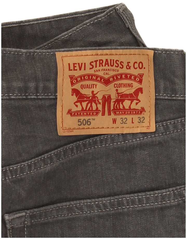 Levi's Herre 506 Straight Jeans W32 L28 Grå Bomuld
