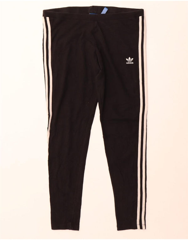 Adidas Dame Leggings UK 18 XL Sort Bomuld