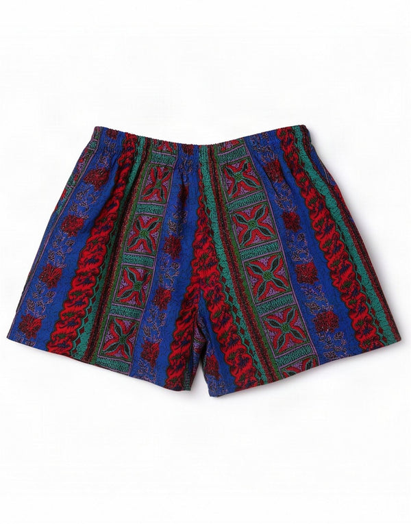 Vintage svømmeshorts til kvinder UK 12 Medium Flerfarvet Geometrisk Retro