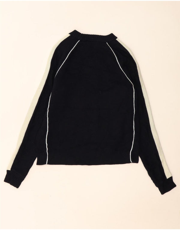 Zara Dame Boat Neck Jumper Sweater UK 14 Medium Navy Blue Colourblock