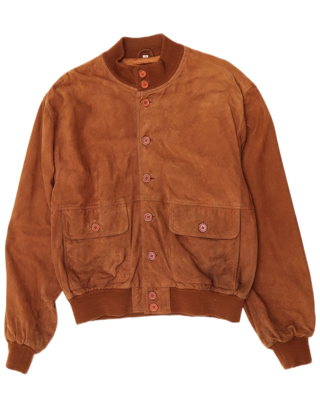 Vintage Herre Ruskind Bomber Jacket IT 50 Stor Brun Ruskind