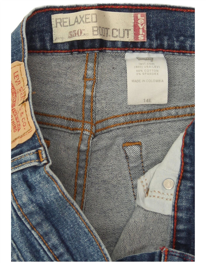LEVI'S Womens 550 denimshorts med afslappet pasform US 14 XL W32 blå bomuld