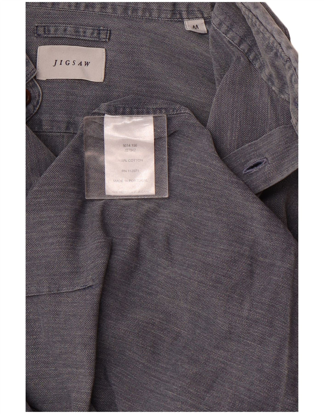 Stiksav herreskjorte medium blå sildebensbomuld