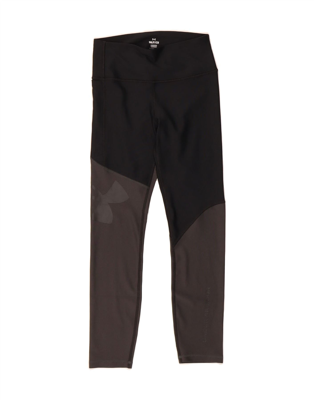 UNDER ARMOUR Womens Graphic Leggings UK 10 Small  Grey Colourblock Vintage Under Armour and Second-Hand Under Armour from Messina Hembry 