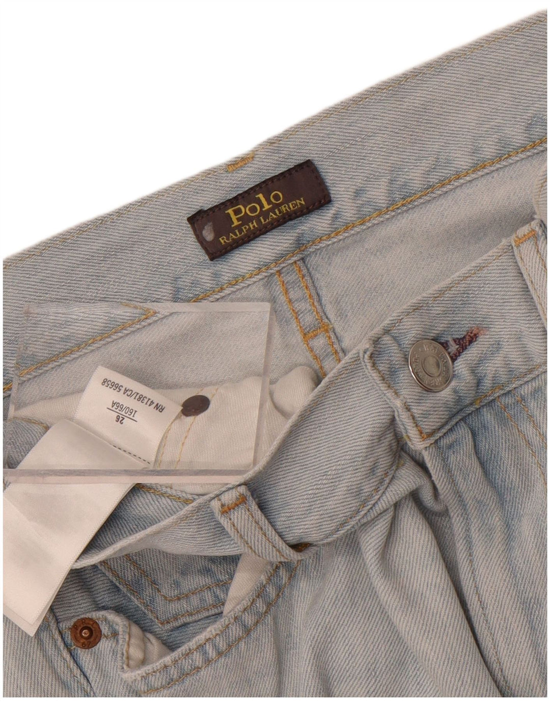 Polo Ralph Lauren Dame Slim Jeans W26 L28 Blå Patchwork Bomuld