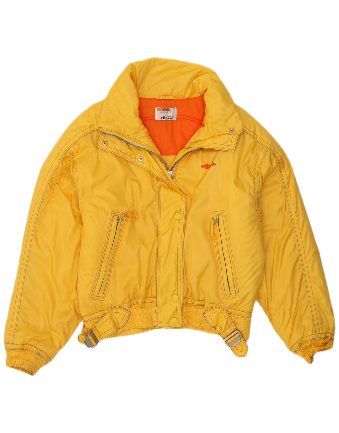 Ellesse Dame Hætte Oversized Skijakke UK 12 Medium Gul Polyamid