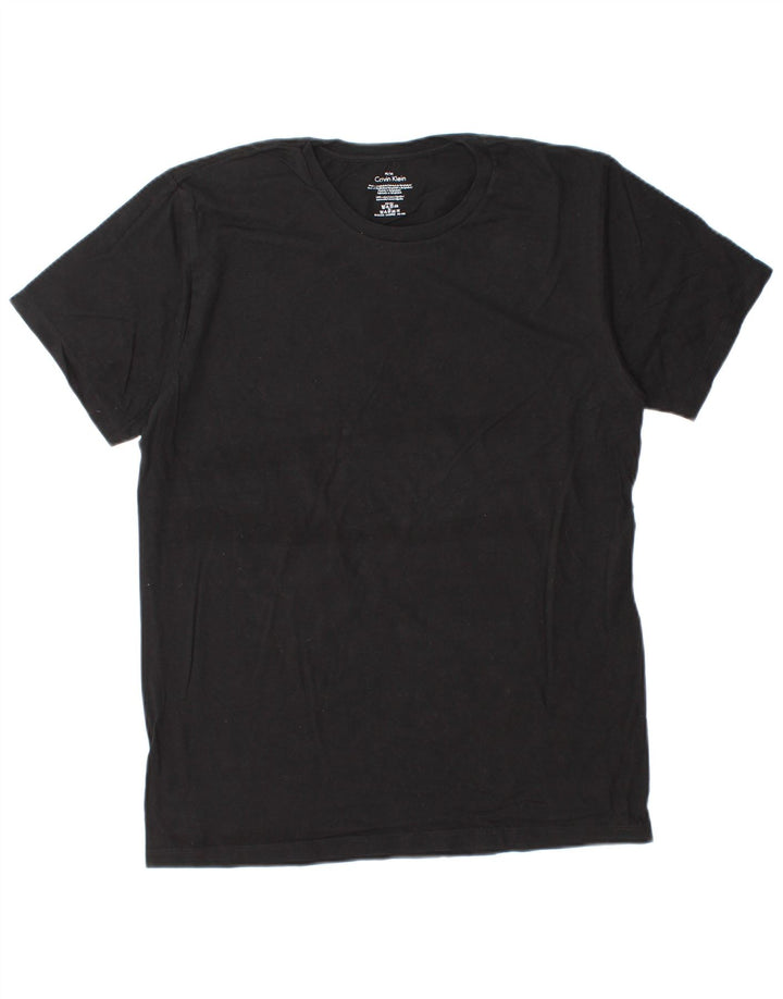 CALVIN KLEIN Herre T-Shirt Top Medium Sort Bomuld