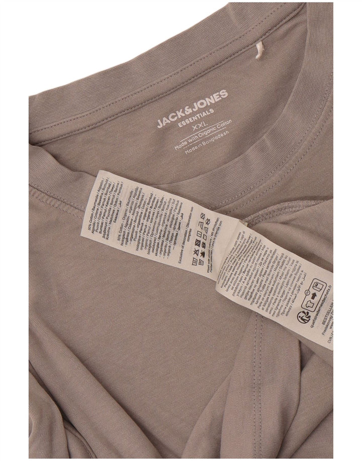 Jack & Jones Herre T-Shirt Top 2XL Grå Bomuld
