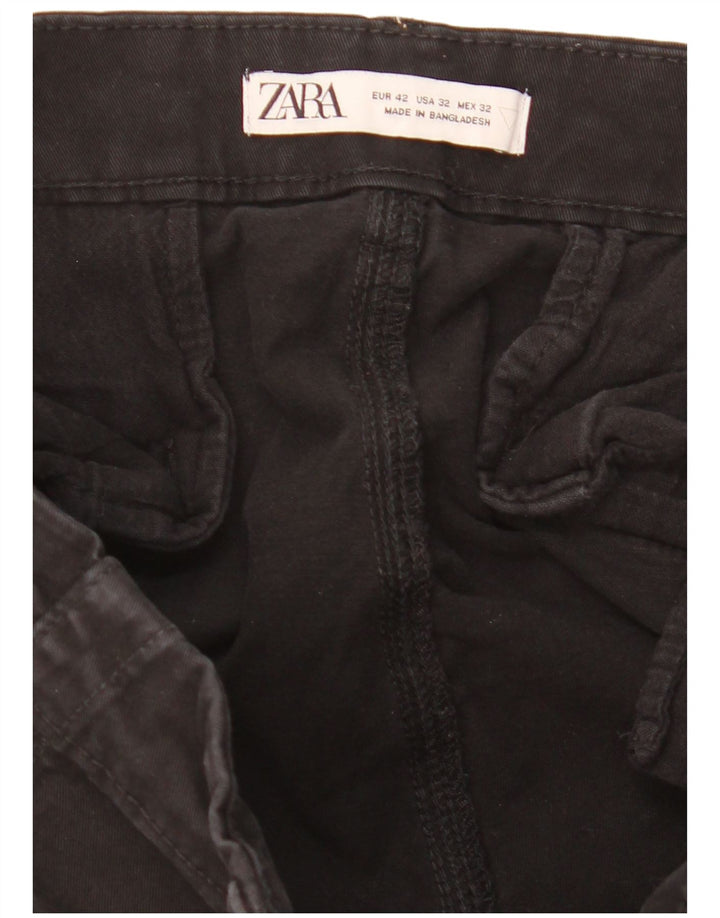 ZARA Straight Cargo Bukser til mænd EU 42 Large W32 L29 Sort