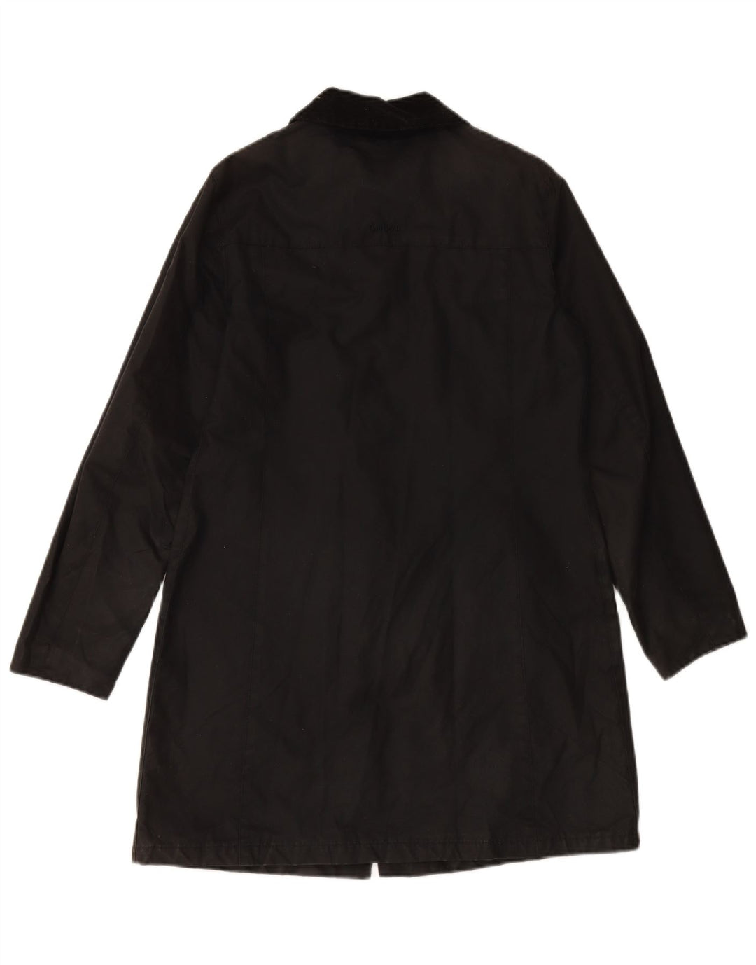 BARBOUR Womens Oversized voksbehandlet bomuldsoverfrakke UK 10 Lille sort bomuld