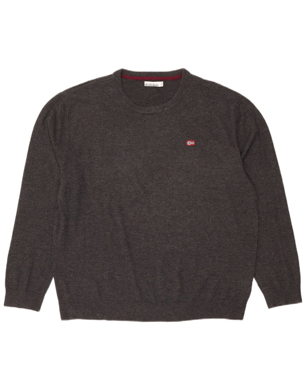 Napapijri Herre Crew Neck Jumper Sweater 3XL Grå Polyamid