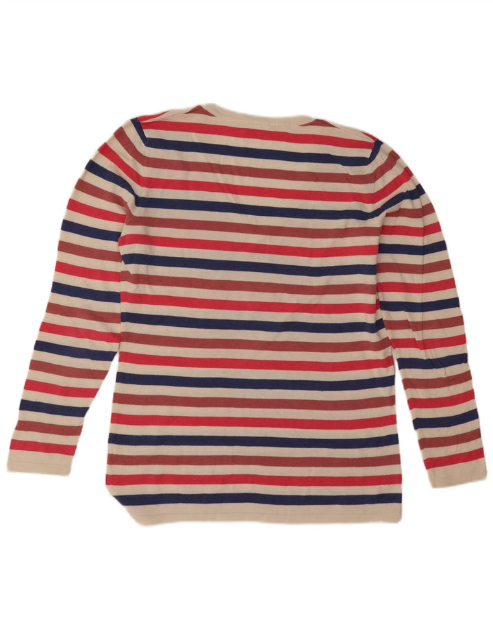 Lacoste Dame V-hals sweater Størrelse 42 Stor Flerfarvet Stribet
