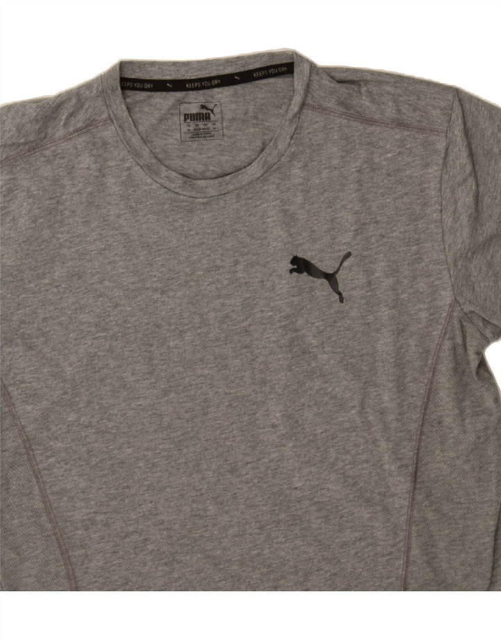 PUMA Mens T-Shirt Top Medium Grey Cotton Vintage Puma and Second-Hand Puma from Messina Hembry 