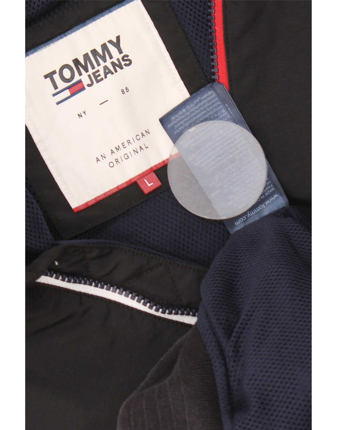 Tommy Hilfiger Herre Bomber Jacket UK 40 Stor Sort Nylon