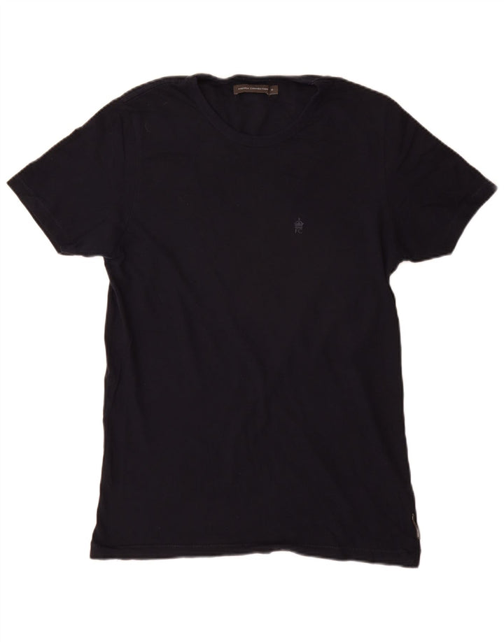 French Connection Herre T-shirt Top Medium Marineblå Bomuld