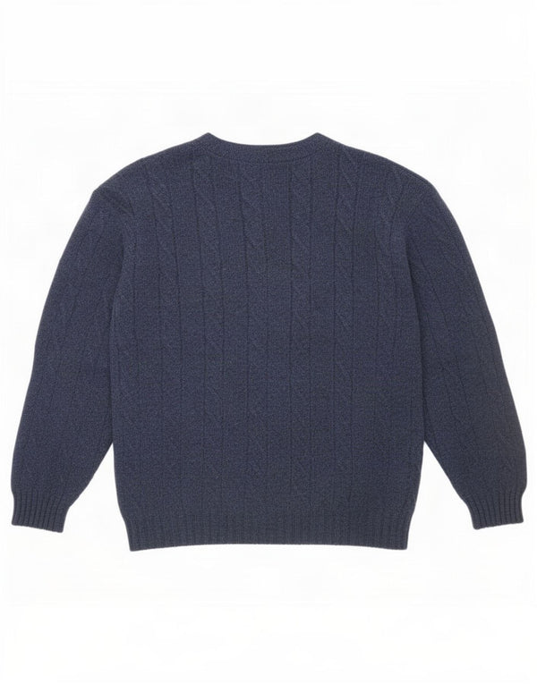 Burlington Herre Cardigan Sweater IT 48 Medium Marineblå Uld