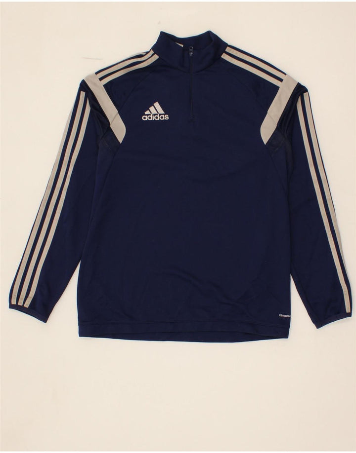 ADIDAS Boys Zip Neck Pullover Tracksuit Top 13-14 Years XL  Navy Blue Vintage Adidas and Second-Hand Adidas from Messina Hembry 