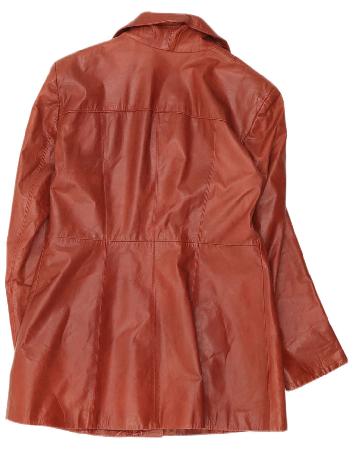 Schegge Dame 3 Knaps Læder Blazer Jakke IT 44 Medium Brun Læder