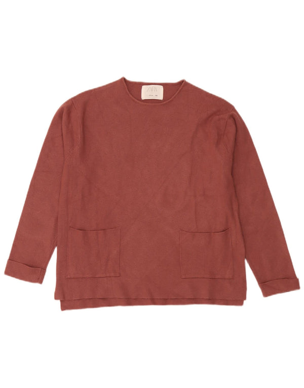 Zara piger sweater med rund hals 13-14 år Brun viskose