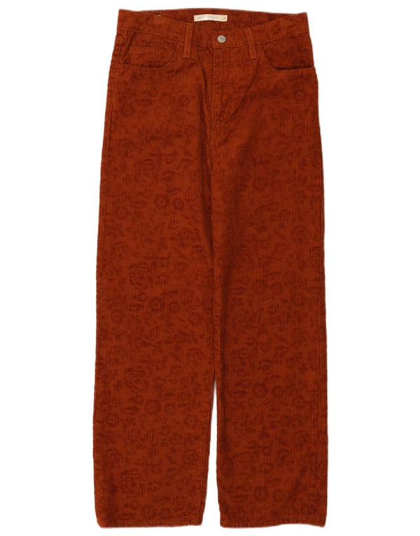 Levi's Dame Ribcage Højtaljede fløjlsbukser W27 L27 Brun Blomster
